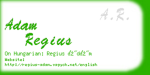 adam regius business card